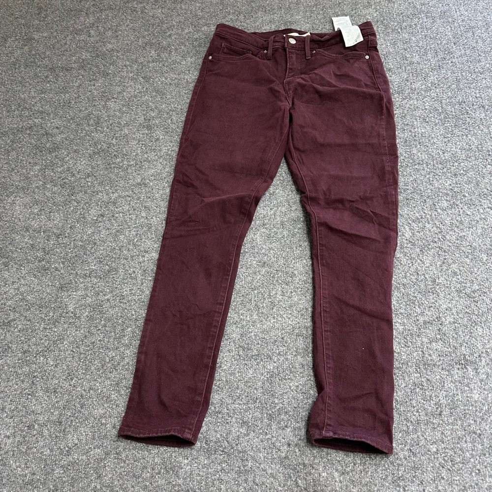 Levi's Jeans Womens 28 Burgundy 311 Shaping Skinny Viscose Stretch Maroon Jeans